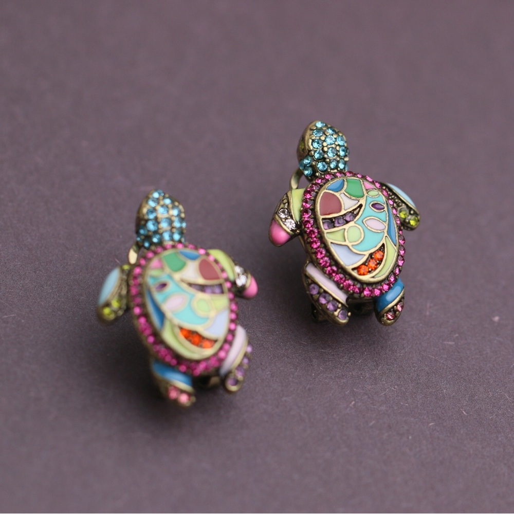Heidi Daus Enamel Turtle Earrings